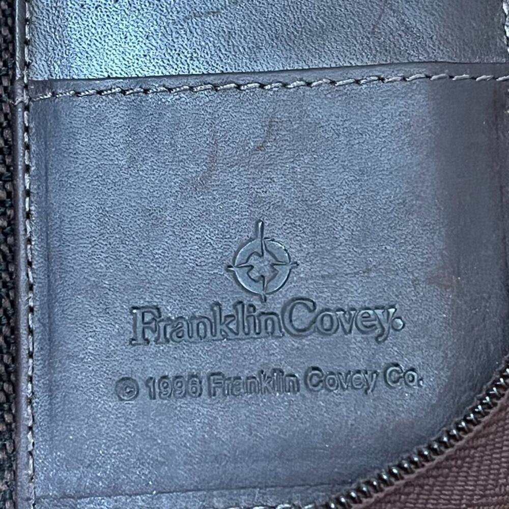 Vintage Franklin Covey Leather Portfolio Planner Folder Zip-Around Closure - Picture 6 of 11